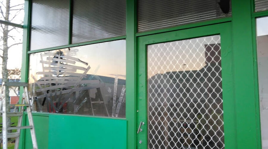 Broken window cover up